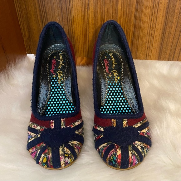 BNWOT Irregular Choice women’s Union Jack floral stiletto high heels size 39 - Picture 2 of 11